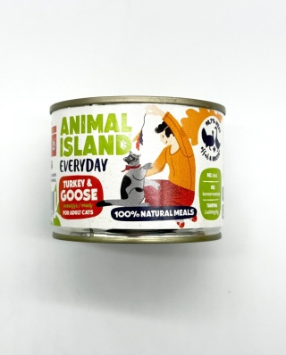 Animal Island Karma mokra dla kota indyk z gęsią 200g