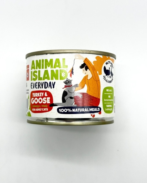 Animal Island Karma mokra dla kota indyk z gęsią 200g