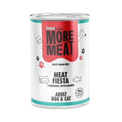 BUBAlicious Meat Fiesta mokra karma z łososiem dla psa i kota 400 g