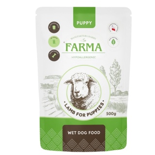 FARMA Manufaktura Jagnięcina Puppy 500g – Saszetka Karma Premium dla Szczeniąt 500 g