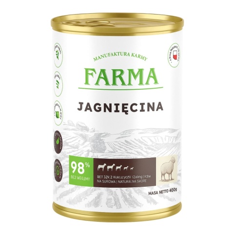 FARMA Select Jagnięcina 400g – Karma mokra dla psa
