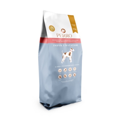 Perro Indyk z batatami dla dorosłych psów średnich i dużych ras 1 kg