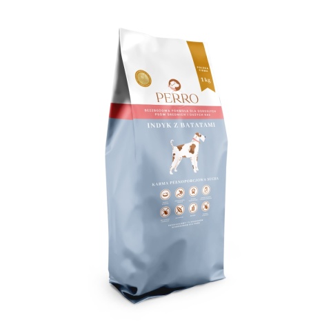Perro Indyk z batatami dla dorosłych psów średnich i dużych ras 1 kg