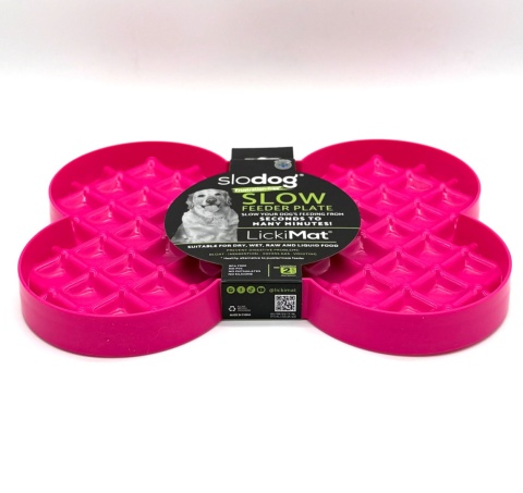 Miska slow food spowalniająca jedzenie SLODOG różowa