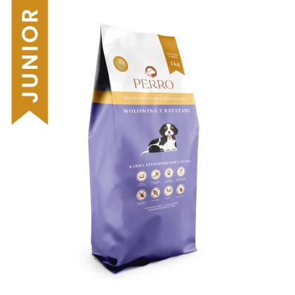 Perro - Junior - Wołowina z batatami dla szczeniąt 1kg