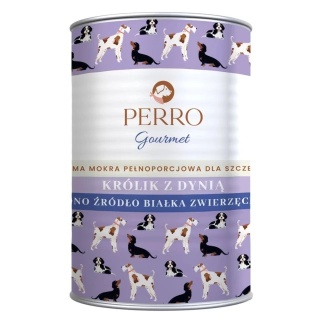 Perro Gourmet JUNIOR Królik z dynią – karma mokra monobiałkowa dla szczeniąt wszystkich ras 400g