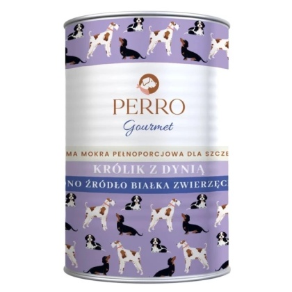 Perro Gourmet JUNIOR Królik z dynią – karma mokra monobiałkowa dla szczeniąt wszystkich ras 400g