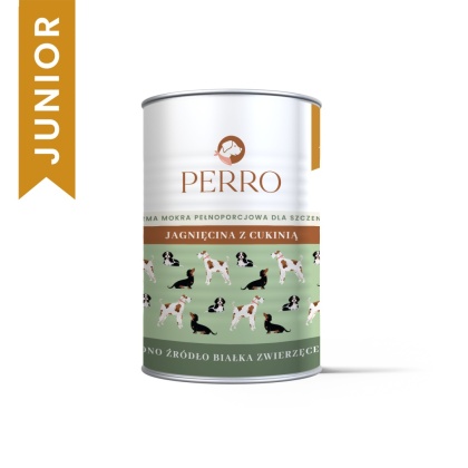 Perro JUNIOR Jagnięcina z cukinią–Karma mokra dla szczeniąt 400g
