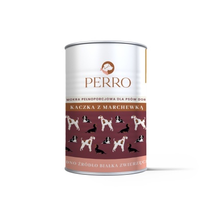 Perro Kaczka z marchewką – Karma mokra dla psów dorosłych 400g