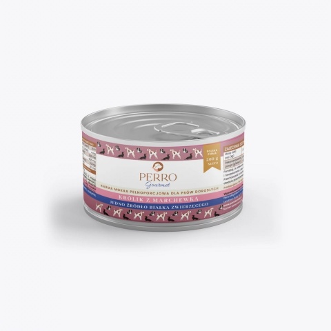 Perro Gourmet Królik z marchewką – karma mokra dla psów dorosłych 200g