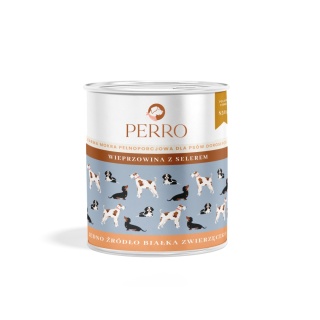 Perro Wieprzowina z selerem – Karma mokra dla psów dorosłych 850g