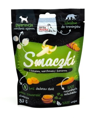 Syta Micha Smaczki dla psa z batatem, marchewką i bananem [WEGE]