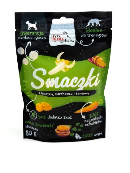 Syta Micha Smaczki dla psa z batatem, marchewką i bananem [WEGE]