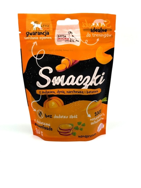 Syta Micha Smaczki dla psa z indykiem, dynią, marchewką i batatami 80g
