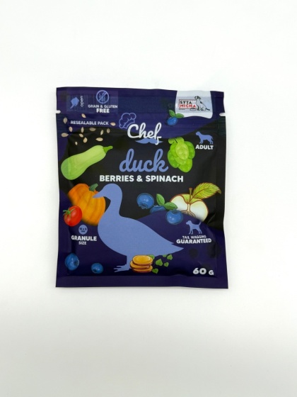 Syta Micha Sucha karma dla psa Kaczka, jagody i szpinak- próbka 60g