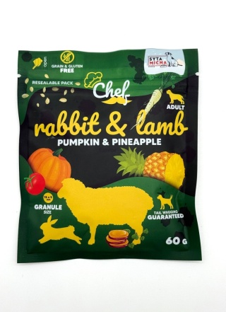 Syta Micha Sucha karma dla psa Królik i jagnięcina, dynia i ananas próbka 60g