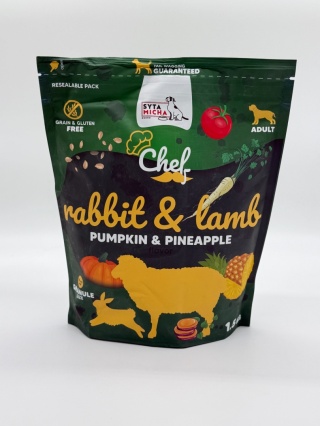 Syta Micha Sucha karma dla psa Królik i jagnięcina, dynia i ananas 1.5kg