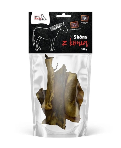Syta Micha Suszona skóra z konia dla psa 100 g – naturalny gryzak