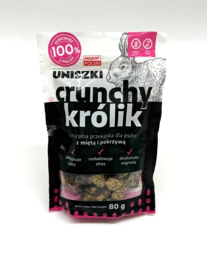 Uniszki Crunchy królik – Mięta Pokrzywa 80g