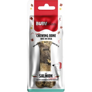 BUBAlicious XMAS kość Adult ze skóry dorsza z dodatkiem łososia, żurawiny oraz rozmarynu 17cm