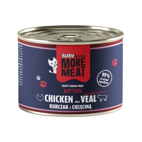 BUBAlicious More Meat karma dla kociąt duo 185 g KITTEN KURCZAK CIELĘCINA