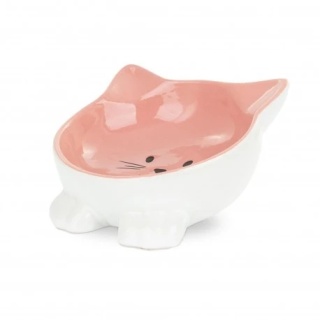 Barry King Miska, dla kota, różowa, na nóżkach, kształt kot, ceramiczna, 11,5cm