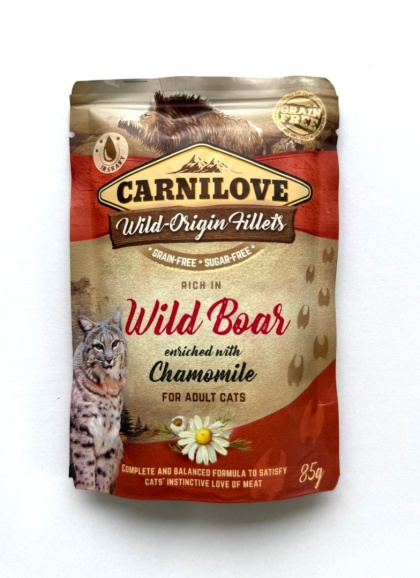 Carnilove Cat Pouch, dzik i rumianek, 85g