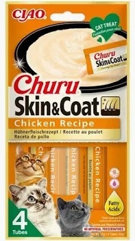 INABA Churu Skin Coat Chicken - Kurczak - Przysmaki dla Kotów 4x14g