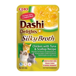 Inaba Cat Dashi Delights Silky Chicken Tuna & Scallop 40g(kurczak,tuńczyk,przegrzebki)