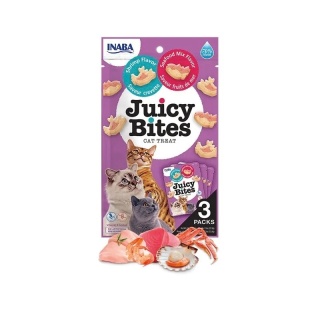 Inaba Cat - Juicy Bites Shrimp/Seafood Flavour 3x11,3g - Krewetki i owoców morza - Wilgotne przysmaki