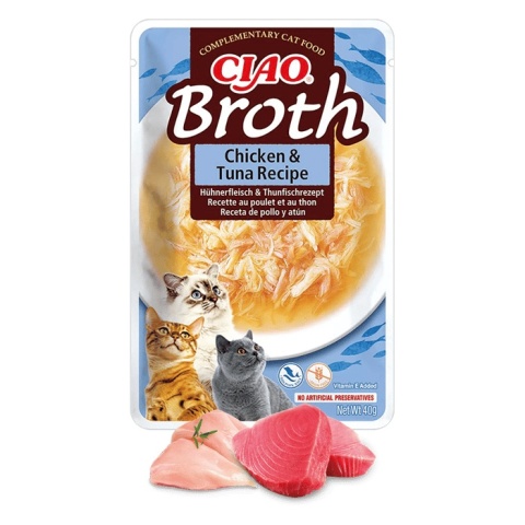 Inaba Ciao Broth Chicken Tuna kurczak z tuńczykiem w rosole - karma uzupełniająca dla kota 40g