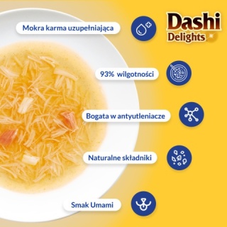 Inaba Dashi Delights Silky Broth Chicken Tuna Salmon - karma uzupełniająca dla kota w bulionie 40g