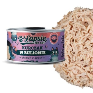ŁAPSIE karma mokra dla kota Kurczak w bulionie 80g