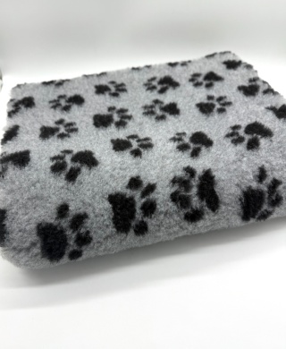 Legowisko antypoślizgowe DRY BED 28mm szary w czarne łapki BUBA 100*75 cm