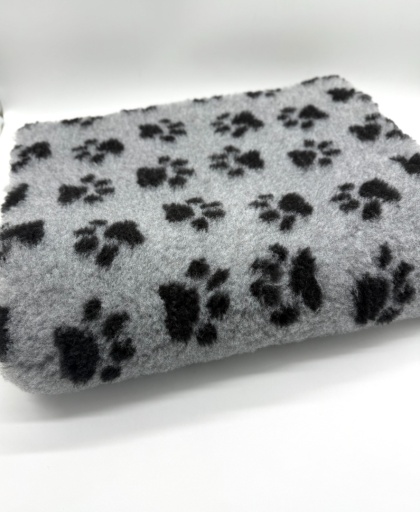 Legowisko antypoślizgowe DRY BED 28mm szary w czarne łapki BUBA 100*75 cm