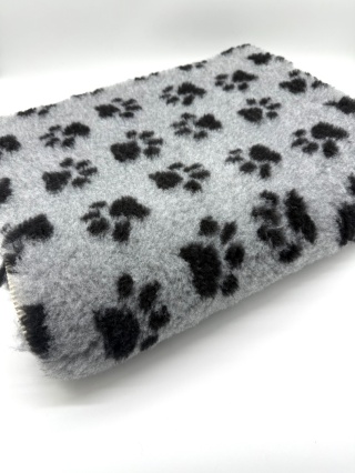 Legowisko antypoślizgowe DRY BED 28mm szary w czarne łapki BUBA 100*75 cm