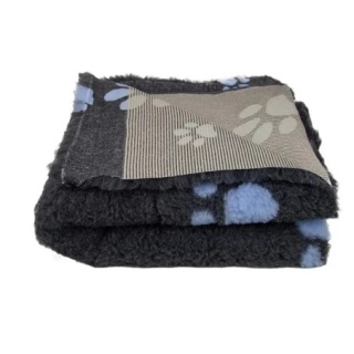 Legowisko antypoślizgowe DRY BED 22mm grafit błękitne łapki BUBA 100x75cm