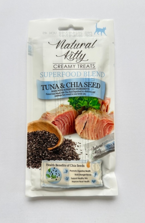 Natural Kitty | Superfood z Tuńczyka i nasion Chia | dla Kota | Saszetka 48g