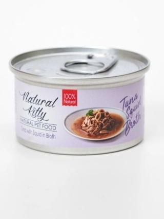 Natural Kitty Tuńczyk z kalmarami w bulionie 80g