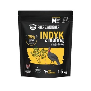 Paka Zwierzaka Karma sucha Indyk z maliną "M" 1,5kg