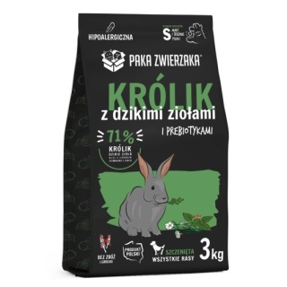 Paka Zwierzaka Karma sucha Królik z dzikimi ziołami PUPPY 3kg