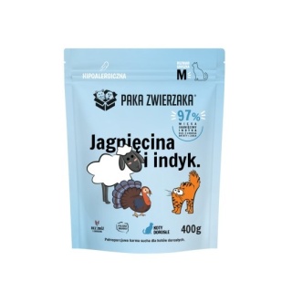 Paka Zwierzaka Karma sucha Paka Zwierzaka Jagnięcina i Indyk "M" 400 g