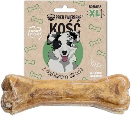 Paka Zwierzaka Kość z dodatkiem strusia XL(17 cm)