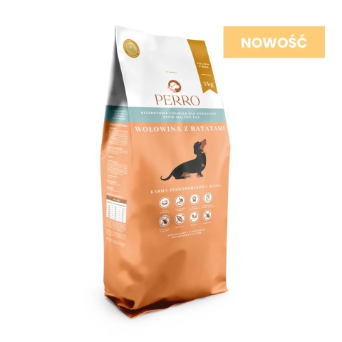 Perro Wołowina z batatami dla dorosłych psów małych ras 3 kg