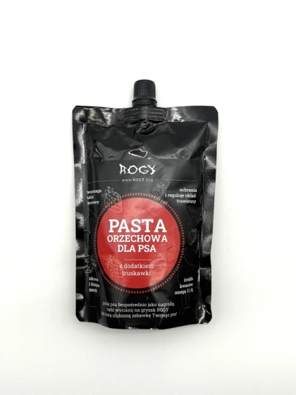 Rogy - Pasta orzechowa dla psa 300g- truskawkowa