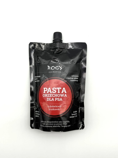 Rogy - Pasta orzechowa dla psa 300g- truskawkowa