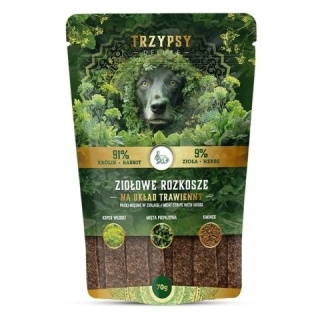 TRZYPSY ZIOŁOWE ROZKOSZE – Paski z Królika na układ trawienny 70 g