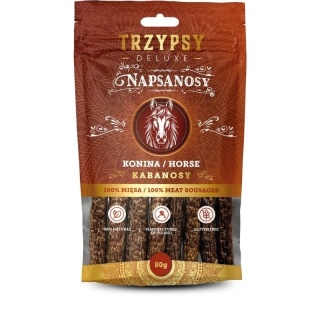 TrzyPsy - Napsanosy 80g - Kabanosy Konina - 100% mięsa