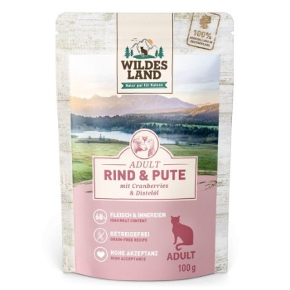 WILDES LAND CAT Classic Rind Pute - wołowina i indyk z żurawiną (100g)