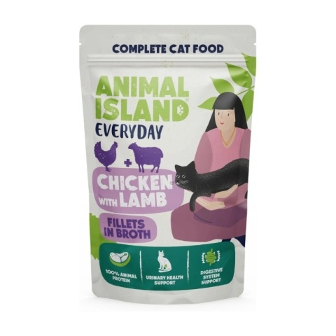 Animal Island Kurczak z jagnięciną w rosole - karma mokra dla kota 85g